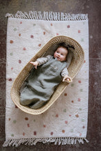 Load image into Gallery viewer, Linen Baby Green Sleeping Bag (Peas in a Pod Embroidery)