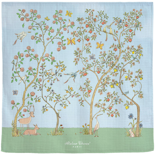 Carré Chinoiserie Bleue
