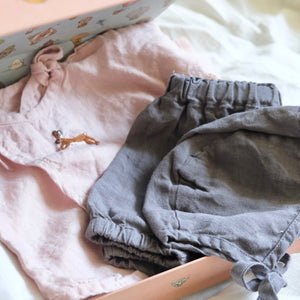 Linen Top Bloomer Bonnet Set